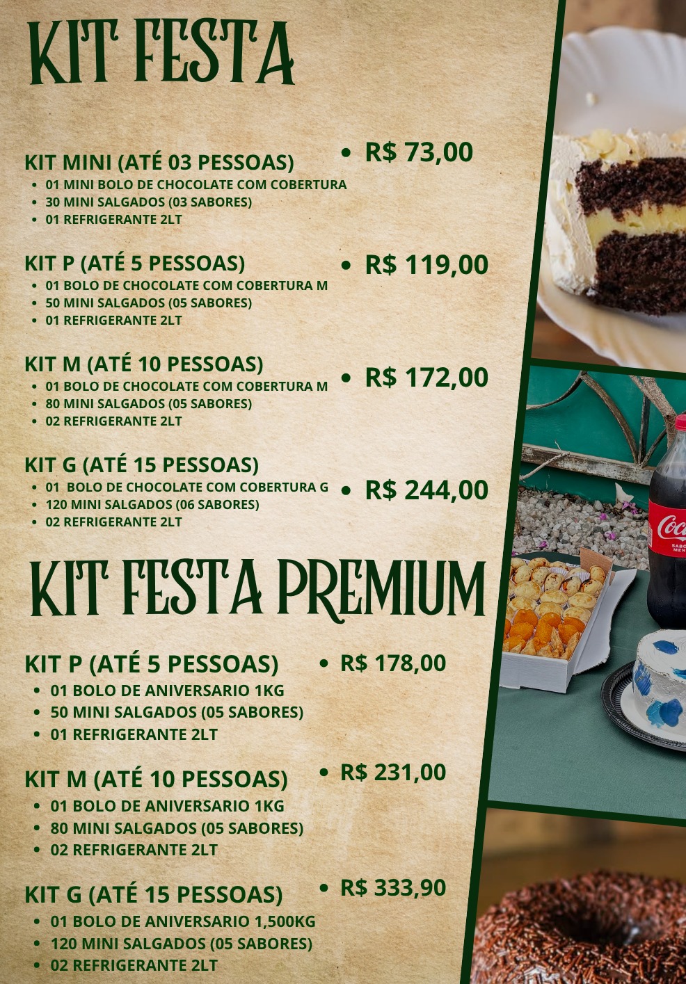 Cardápio Kit Festa